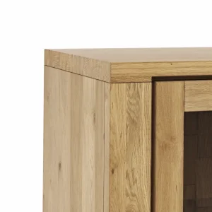 Alternative view of Highboard Bakersfield - Rückwand mit Holzschindeln, Asteiche massiv, geölt