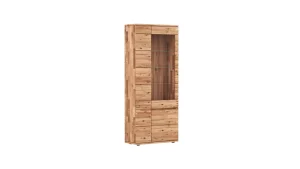 Vitrine Cartago Soft - Astbuche massiv, natur geölt