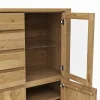 Highboard Bakersfield - sichtbare Rückwand geschroppt, Asteiche massiv, geölt – Bild 3