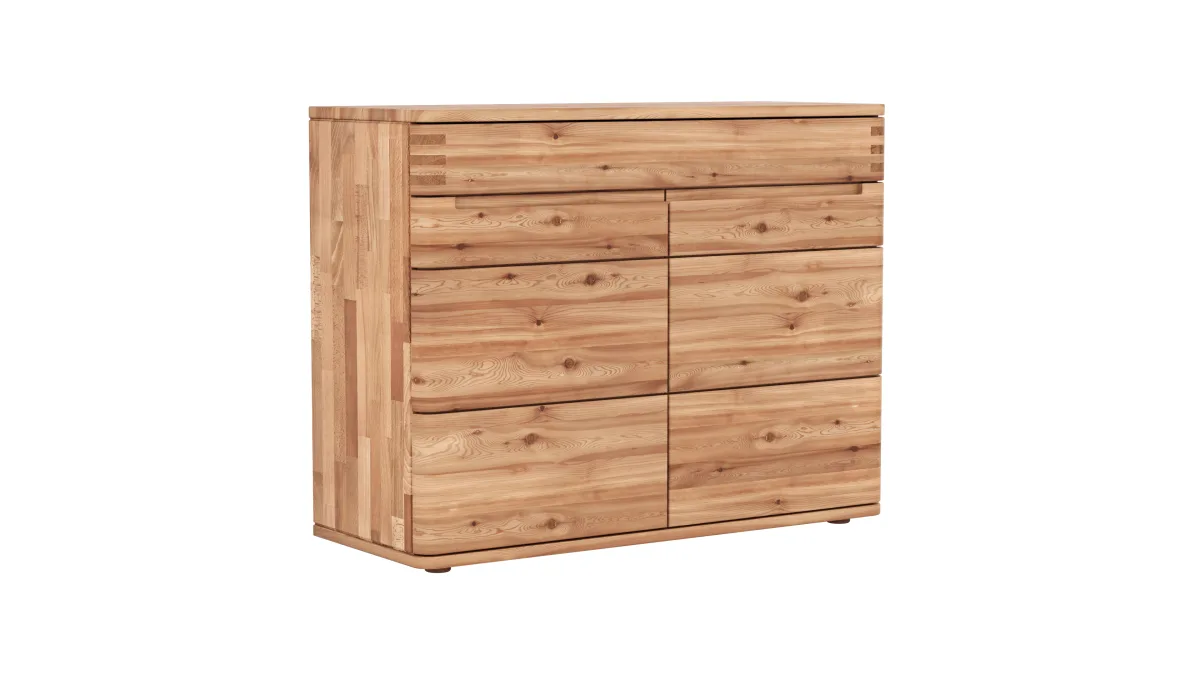 Sideboard Cartago Soft - Astbuche massiv, natur geölt