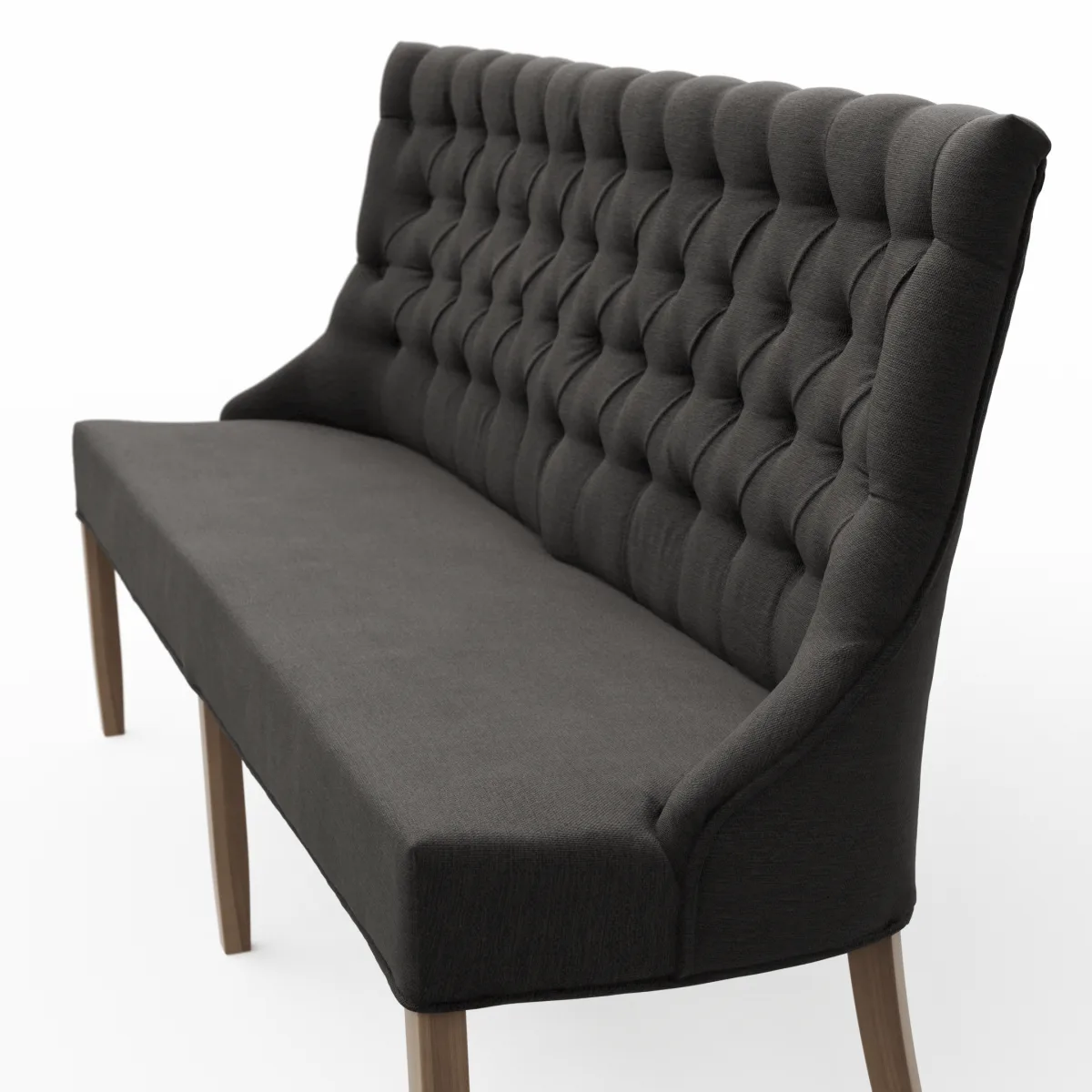 Polsterbank Litchfield - B. ca. 200cm, Stoff, Schwarzgrau – Bild 3