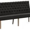 Polsterbank Litchfield - B. ca. 200cm, Stoff, Schwarzgrau