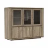 Highboard Bakersfield - sichtbare Rückwand geschroppt, Asteiche massiv, barrique