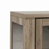 Vitrine Bakersfield - sichtbare Rückwand und Schublade geschroppt, Asteiche massiv, barrique – Bild 3