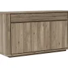 Sideboard Bakersfield - Schublade geschroppt, Asteiche massiv, Barrique