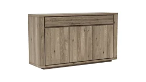 Sideboard Bakersfield - Schublade geschroppt, Asteiche massiv, Barrique