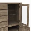 Highboard Bakersfield - sichtbare Rückwand geschroppt, Asteiche massiv, barrique – Bild 2