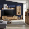 Highboard Bakersfield - inkl. Beleuchtung, Rückwand mit Holzschindeln, Asteiche massiv, geölt – Bild 5
