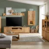 Highboard Bakersfield - inkl. Beleuchtung, Rückwand mit Holzschindeln, Asteiche massiv, geölt – Bild 4