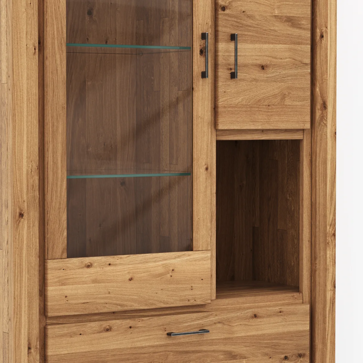 Vitrine Farmingdale - Eiche massiv, natur geölt – Bild 2
