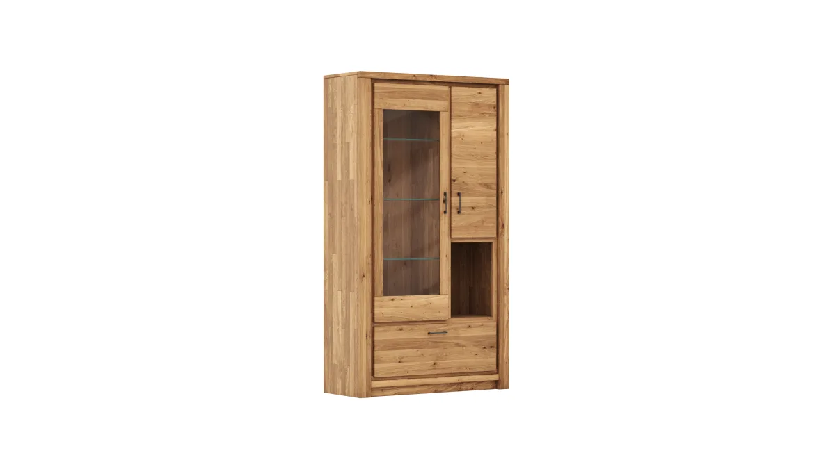 Vitrine Farmingdale - Eiche massiv, natur geölt