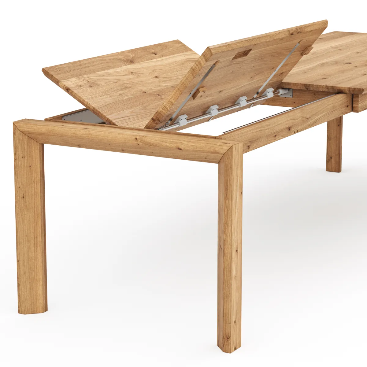 Esstisch Farmingdale - ausziehbar, Platte mit schräger Kante, LB ca. 180x90 cm, Eiche massiv, geölt – Bild 3