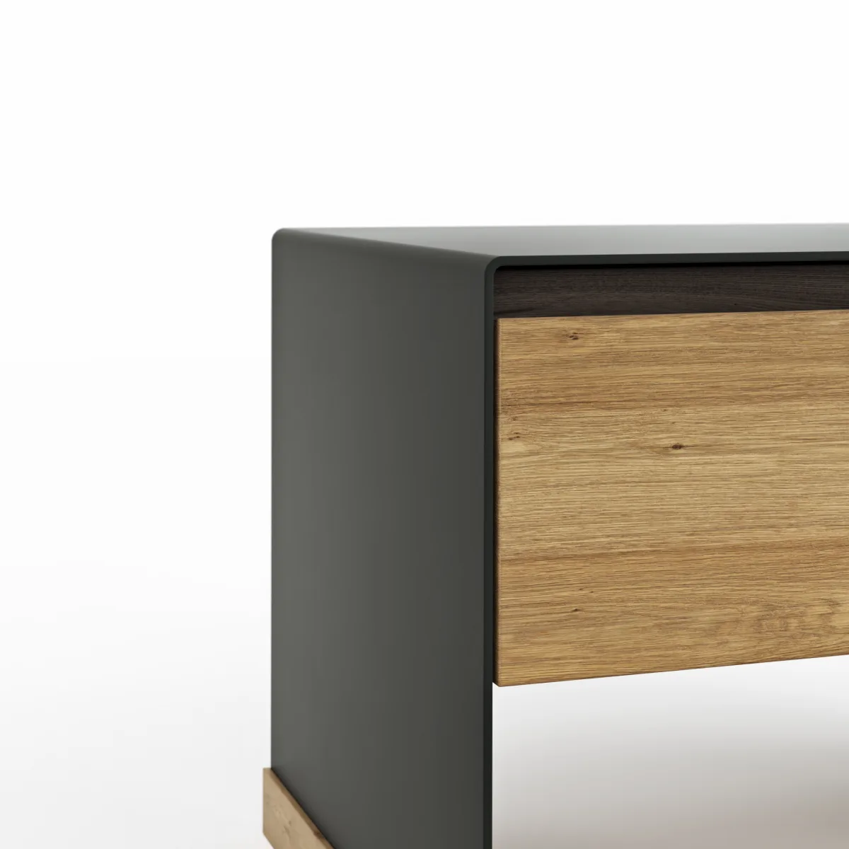 Nachttisch Baltimore - Wildeiche massiv, Metall – Bild 3