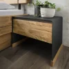 Nachttisch Baltimore - Wildeiche massiv, Metall – Bild 2