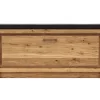 Schuhschrank Farmingdale - Eiche massiv, natur geölt mit Sitzkissen schwarz