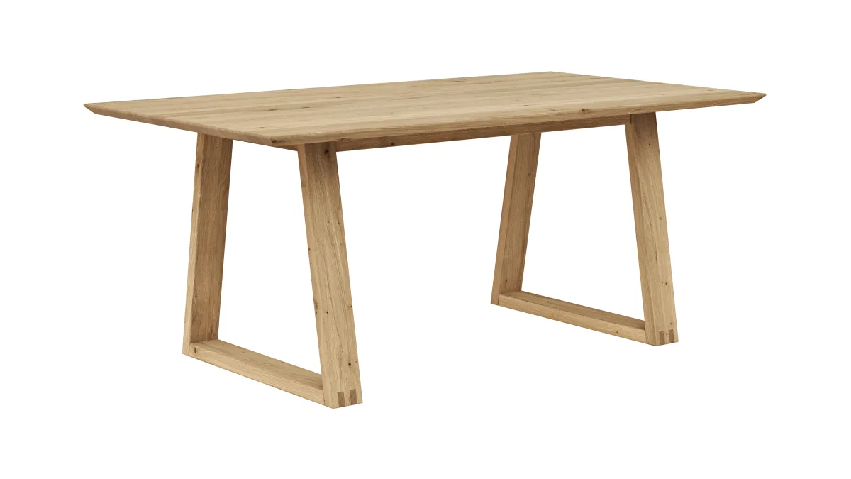 Esstisch Belfast - LB ca. 180x100 cm, Eiche massiv, Legno, Trapezgestell