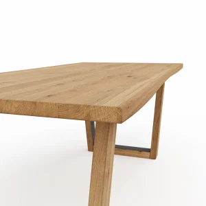 Alternative view of Esstisch Belfast - LB ca. 180x100 cm, Eiche massiv, mit Metalleinlage im Gestell