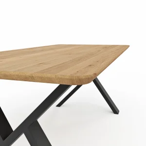 Alternative view of Esstisch Belfast - LB ca. 240x100 cm, Eiche massiv, X-Gestell asymmetrisch