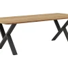 Esstisch Belfast - LB ca. 240x100 cm, Eiche massiv, X-Gestell asymmetrisch