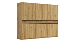 Drehtürenschrank Baltimore - B ca. 292 cm, Wildeiche massiv, natur geölt