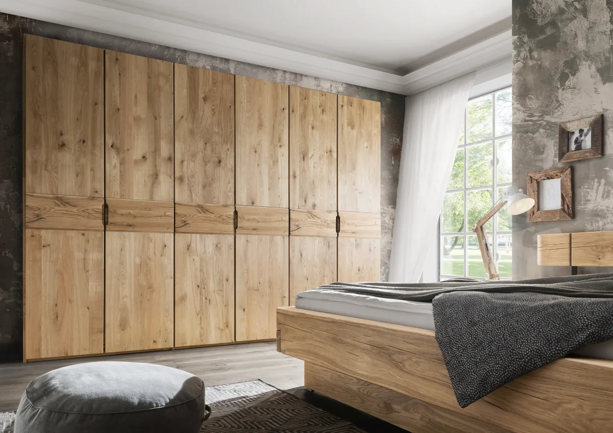Drehtürenschrank Baltimore - B ca. 292 cm, Wildeiche massiv, natur geölt – Bild 5