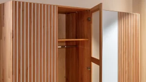 Alternative view of Drehtürenschrank Tigris - B. ca. 240 cm, Kernbuche massiv, geölt