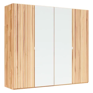 Drehtürenschrank Tigris - B. ca. 240 cm, Kernbuche massiv, geölt