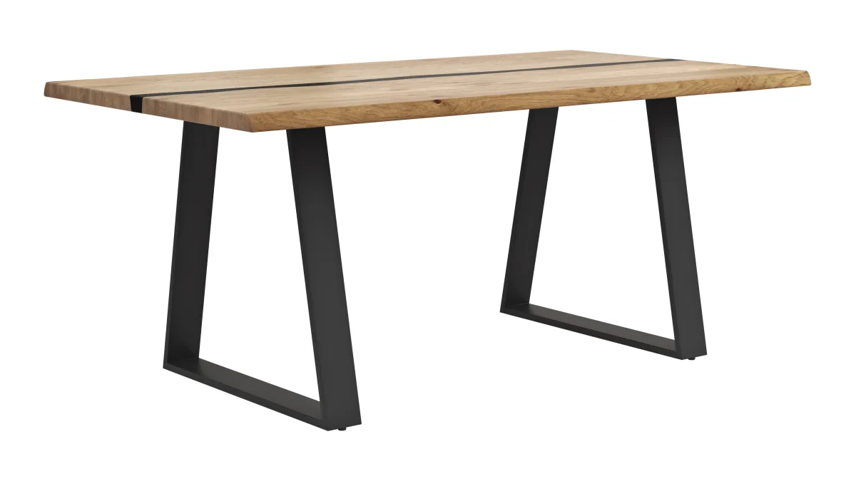 Esstisch Kima - LB ca. 180x100 cm, Wildeiche massiv mit Epoxid-Harz