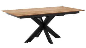 Esstisch Liora - ausziehbar, LB ca. 180x95 cm, Wildeiche massiv, natur geölt