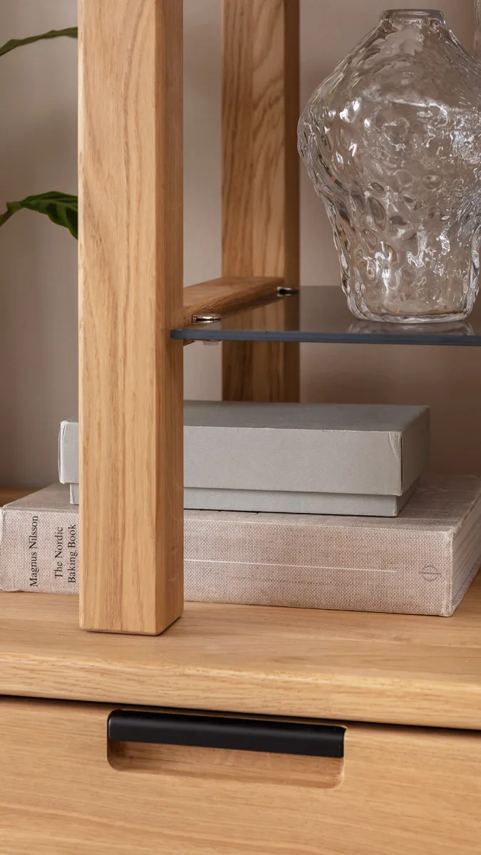 Wohnwand Elara - Eiche massiv, legno geölt – Bild 3