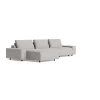 Ecksofa Serava - Longchair links mit 2,5-Sitzer, inkl. Relaxfunktion, Stoff, Grau