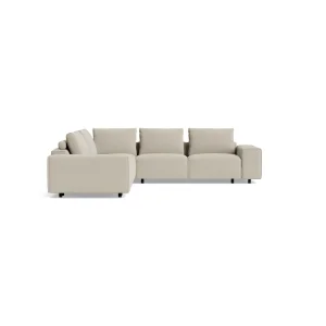 Ecksofa Sorano - Ecke links, 2-Sitzer, Stoff, Graubeige