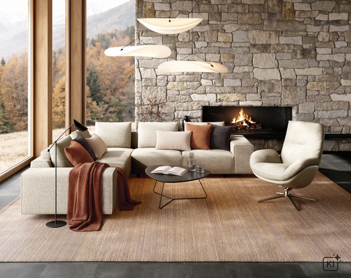 Ecksofa Sorano - Ecke links, 2-Sitzer, inkl. Relaxfunktion und motorischen Sitzvorzug, Stoff, Graubeige – Bild 4