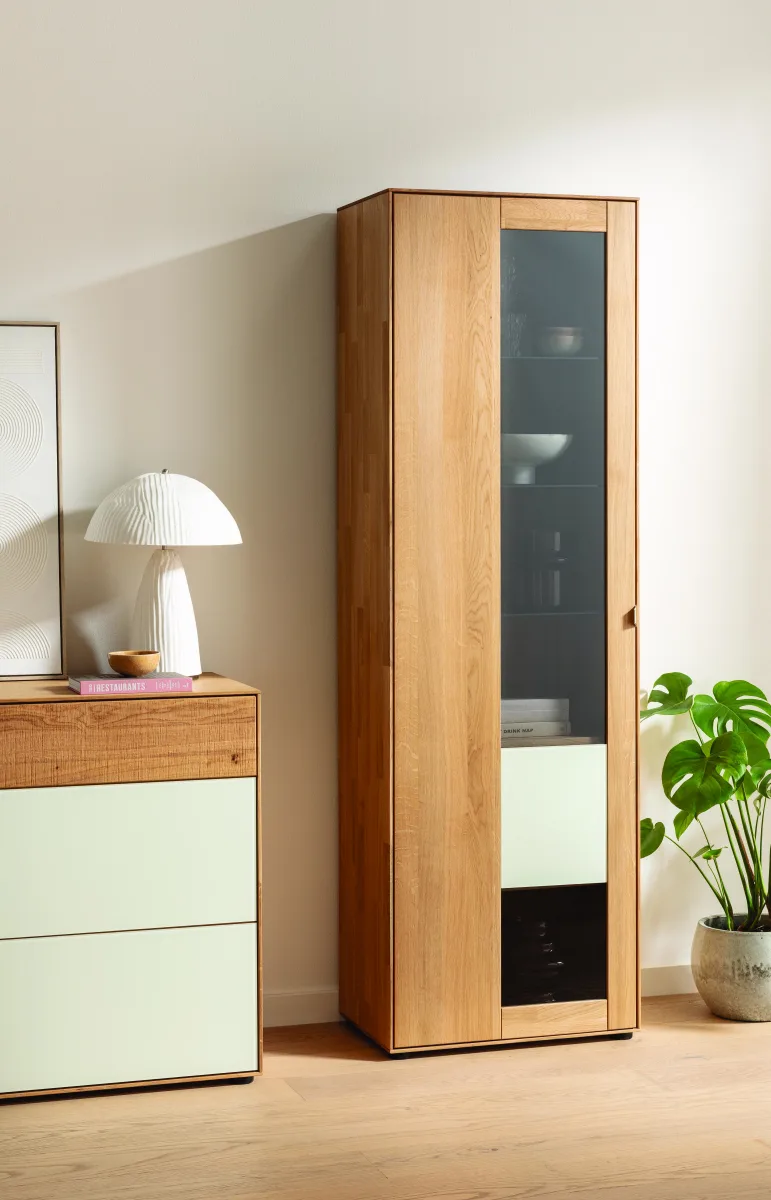 Vitrine Koruna - mit Beleuchtung, Eiche massiv legno geölt – Bild 3