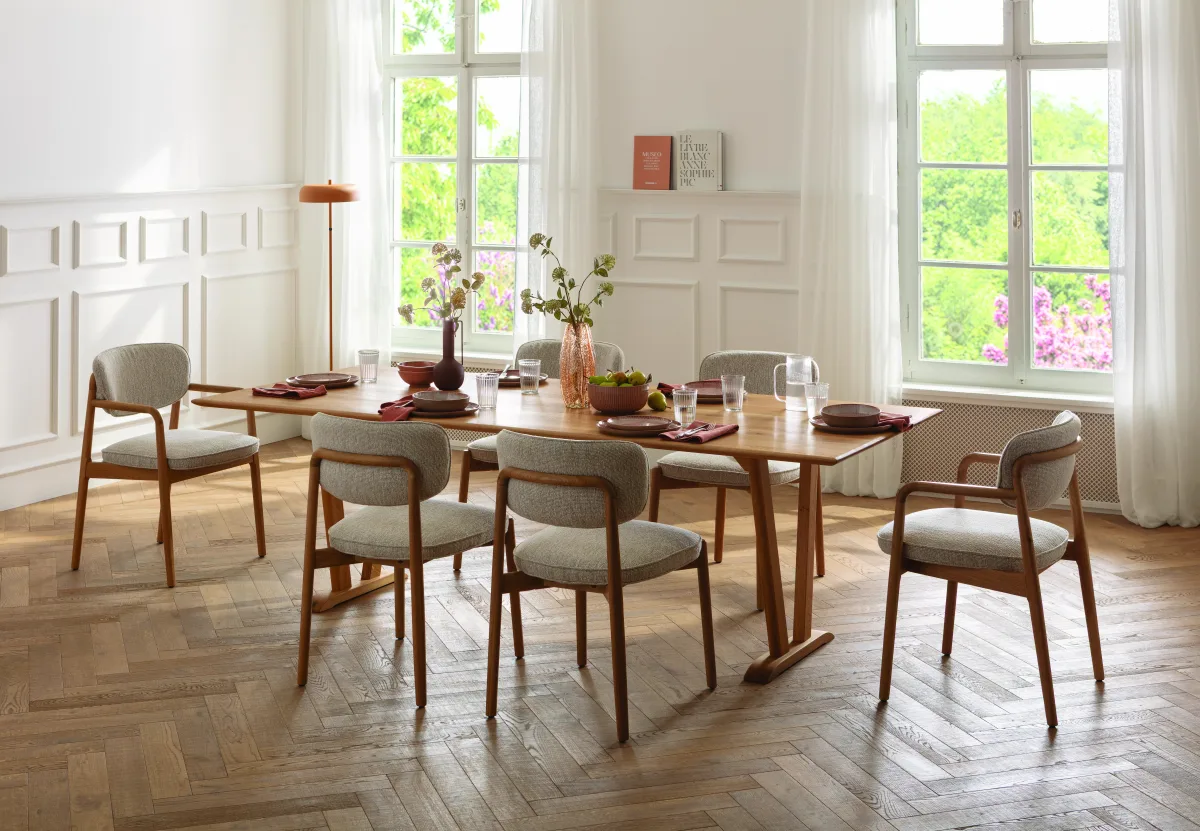 Esstisch Skara - LB ca. 220x90 cm, Wildeiche massiv – Bild 4