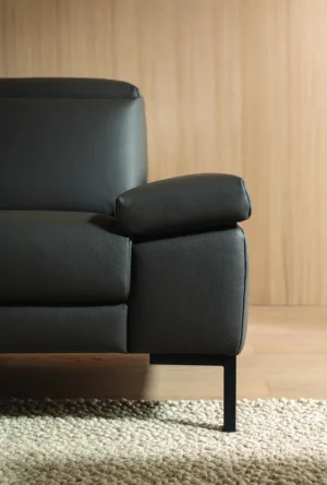 Alternative view of Sofa Braska - 2,5-Sitzer, inkl. Kopfstütze und Armlehne verstellbar, Leder, Anthrazit