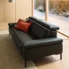 Sofa Braska - 3-Sitzer, inkl. Relaxfunktion (motorisch), Kopfstütze/Armlehne verstellbar, Leder, Anthrazit – Bild 2