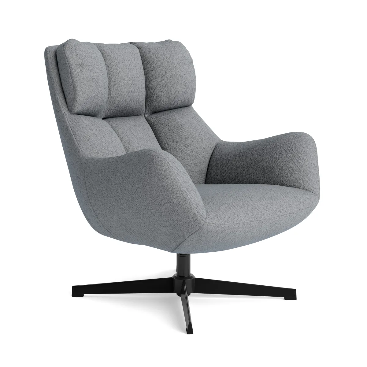 Sessel Erya - drehbar, Stoff, Kristallgrau