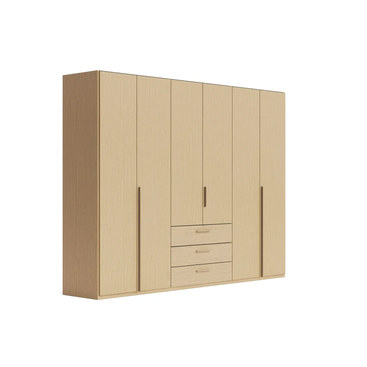 Drehtürenschrank Caluma - B. ca. 300cm, Furnier, Balkeneiche