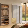 Drehtürenschrank Caluma - B. ca. 300cm, Furnier, Balkeneiche, Taupe – Bild 2